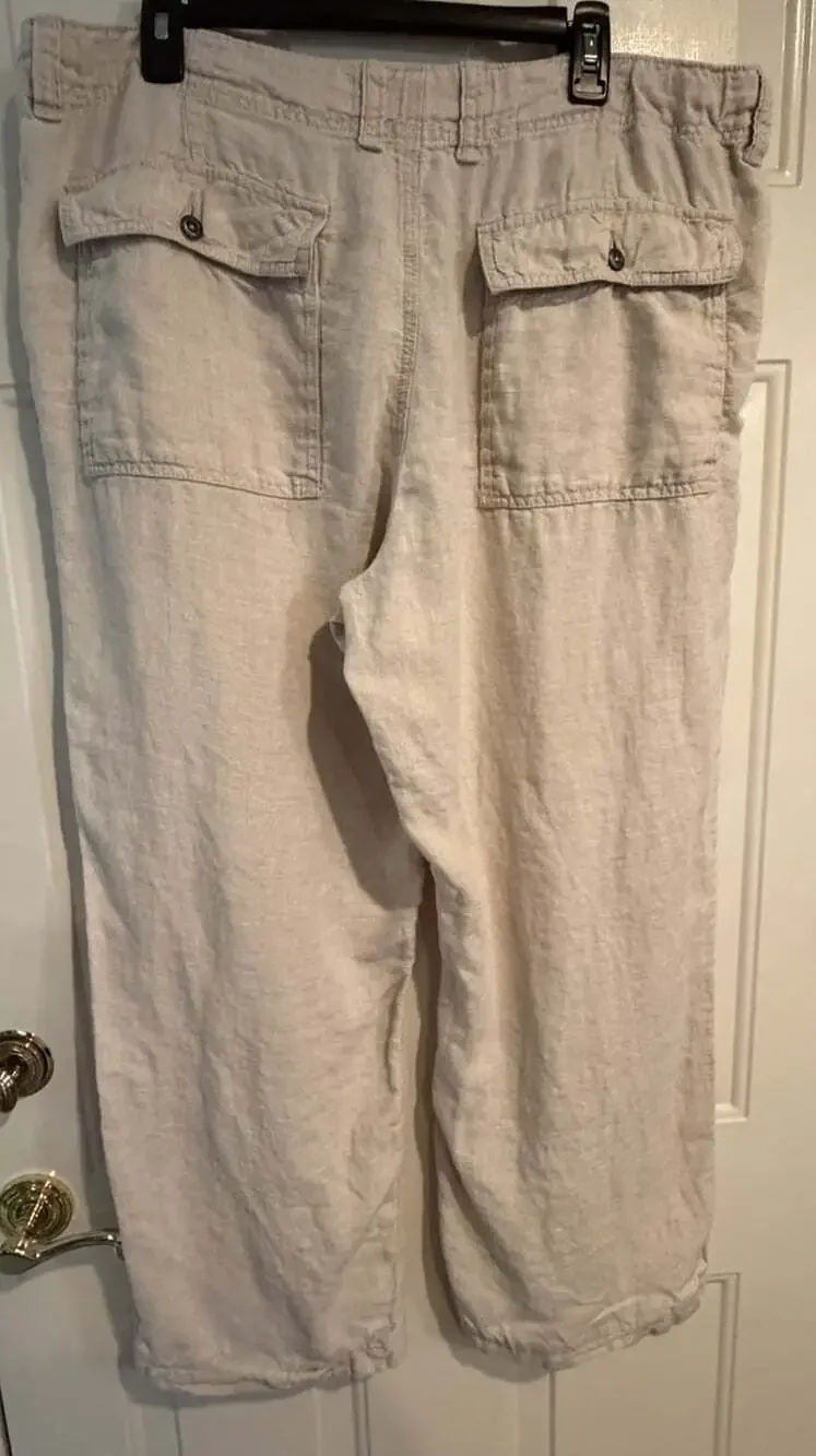 Old Navy Pants Men's 38x32 Cream Linen Loose Fit See Description